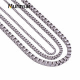 Vintage Classic Box Chain SteelTone Stainless Steel Necklace