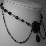 Vintage Cross Pendant Necklace Long Chain Punk Goth Collar Jewelry