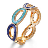 Vintage Drop Oil Metal Punk Bracelet Circle Cuff Bangle for Women