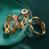 Vintage Drop Oil Metal Punk Bracelet Circle Cuff Bangle for Women