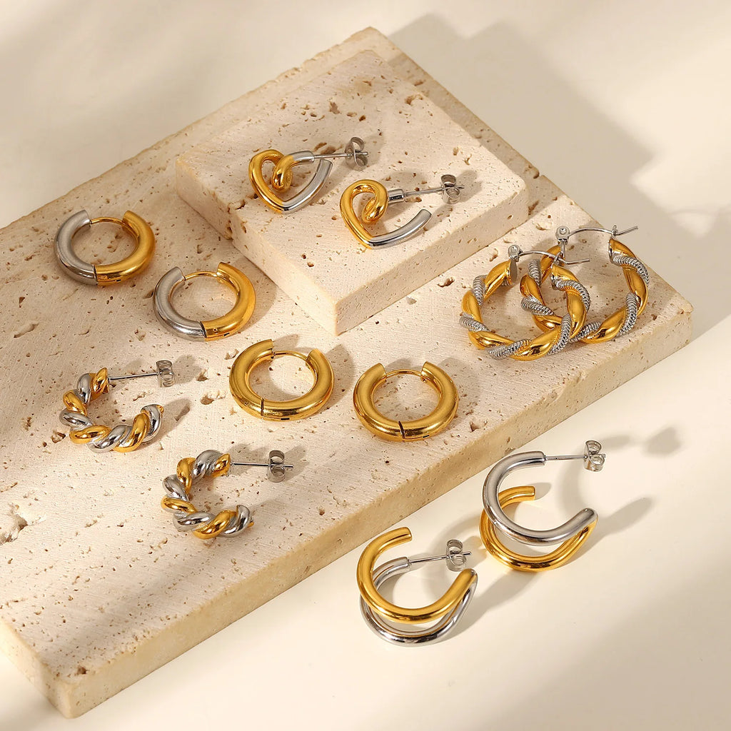 Vintage Stainless Steel Statement Earrings