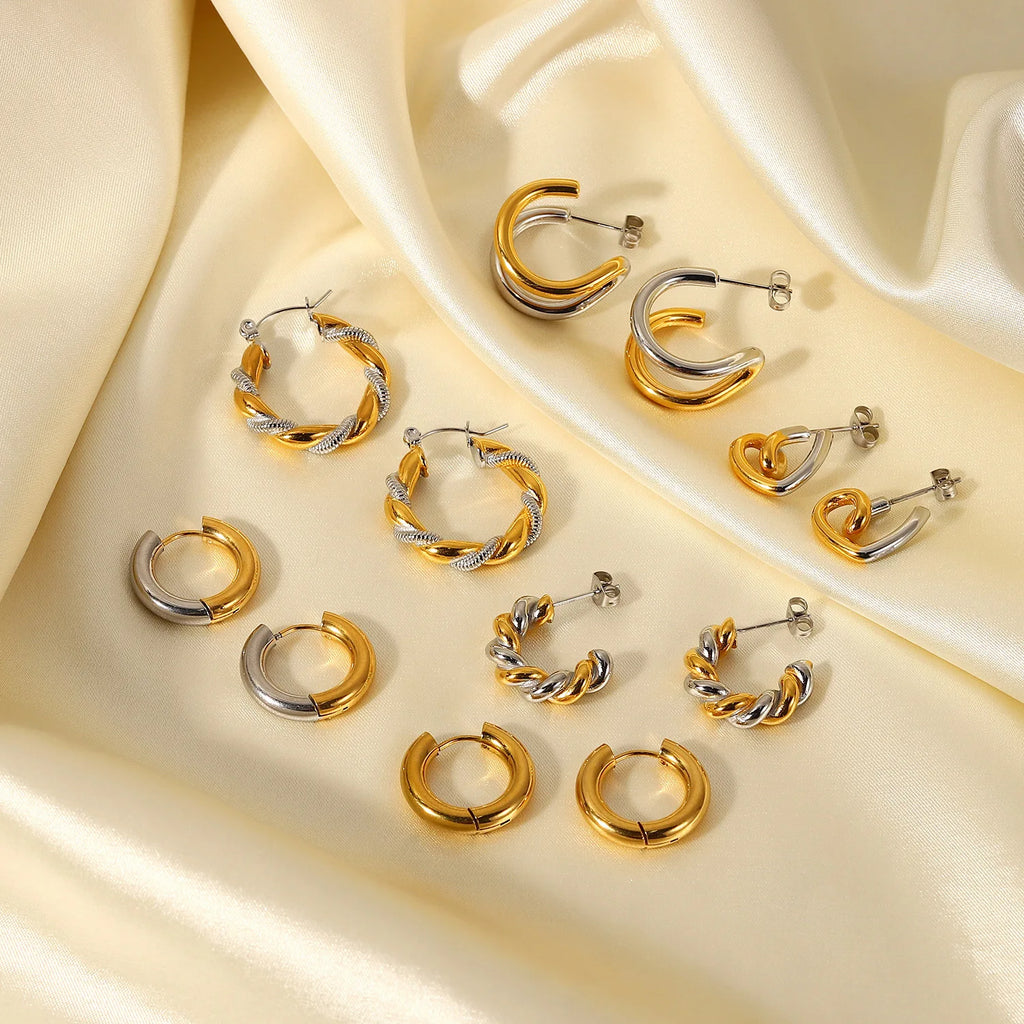 Vintage Stainless Steel Statement Earrings
