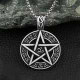 Vintage Hexagram Pendant Necklace Stainless Steel Star Of David Amulet Jewelry