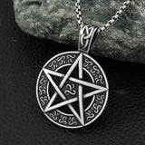 Vintage Hexagram Pendant Necklace Stainless Steel Star Of David Amulet Jewelry