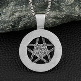 Vintage Hexagram Pendant Necklace Stainless Steel Star Of David Amulet Jewelry