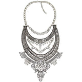 Vintage Large Collar Choker Necklace Chunky Big Bib Indian Statement Jewelry