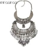 Vintage Large Collar Choker Necklace Chunky Big Bib Indian Statement Jewelry