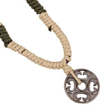 Vintage Men Cross Long Chain Necklace Alloy Round Pendant