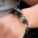 Men's Dragon Head 3D Bracelet Stainless Steel Punk Animal Jewelry