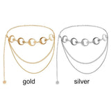 Vintage Metal Punk Waist Chain Layered Belt Moon Star Waistband