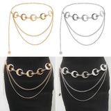 Vintage Metal Punk Waist Chain Layered Belt Moon Star Waistband