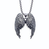 Vintage Angel Wing Pendant Necklace for Men Punk Jewelry