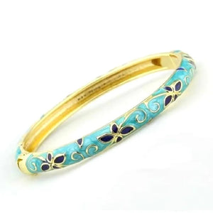 Vintage Seven Colors Enamel Flower Leaf Pattern Bracelet