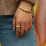 Vintage Stainless Steel Plated 18K Star Moon Sun Bracelet