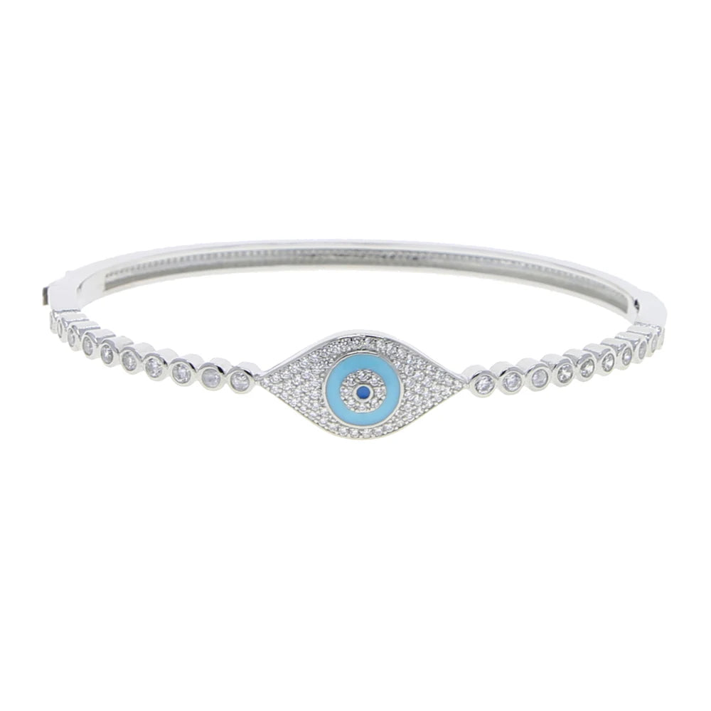 Vintage Evil Eye Charm Bangle for Women Lucky Jewelry Gift