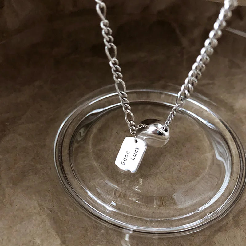 Vintage 925 Silver Round Pendant Women Necklace Fine Jewelry
