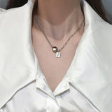 Vintage 925 Silver Round Pendant Women Necklace Fine Jewelry