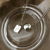 Vintage 925 Silver Round Pendant Women Necklace Fine Jewelry