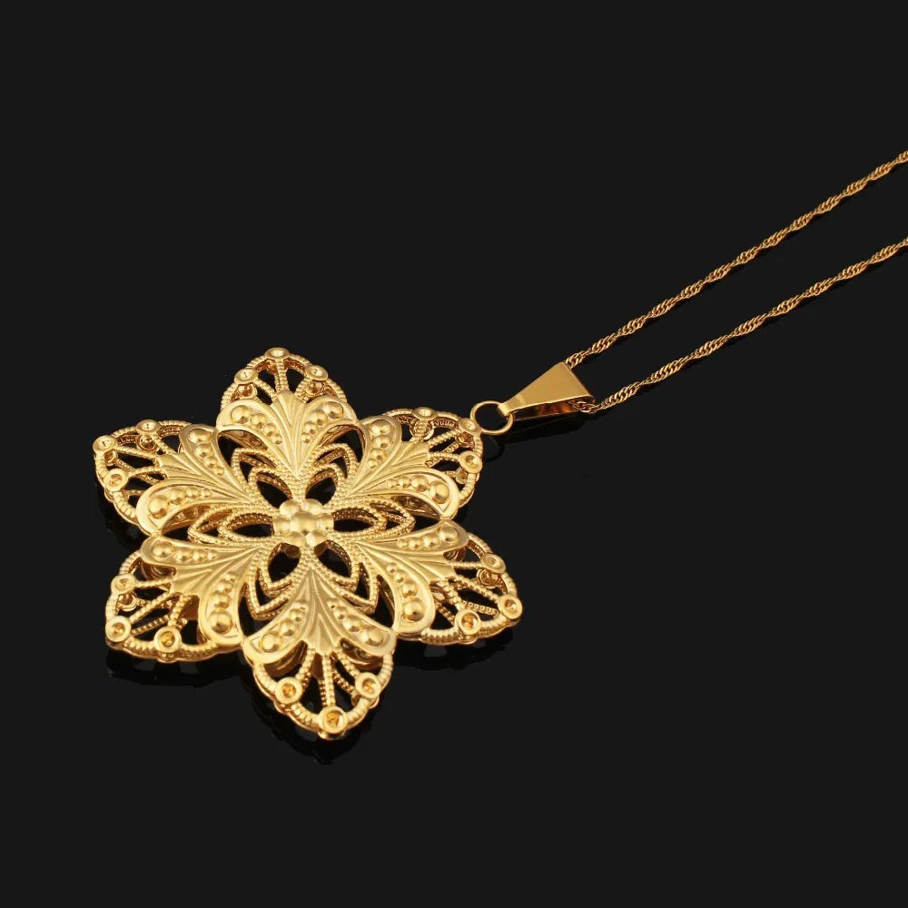 Vintage Flower Choker Necklace Collar Chain Pendant