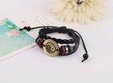 Vintage Yin Yang Tai Chi Charm Bracelet Retro Alloy Beads Multi-layer Weave 