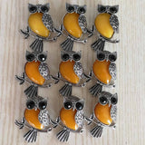 Vintage Owl Yellow Stone Pendants for Jewelry Making 12pcs/lot