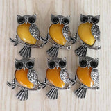 Vintage Owl Yellow Stone Pendants for Jewelry Making 12pcs/lot