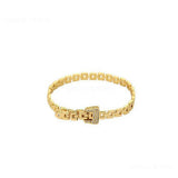 CZ Belted Charm Bangle Silver Bracelet