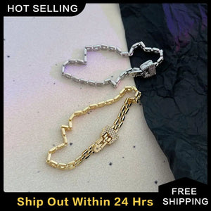 CZ Belted Charm Bangle Silver Bracelet