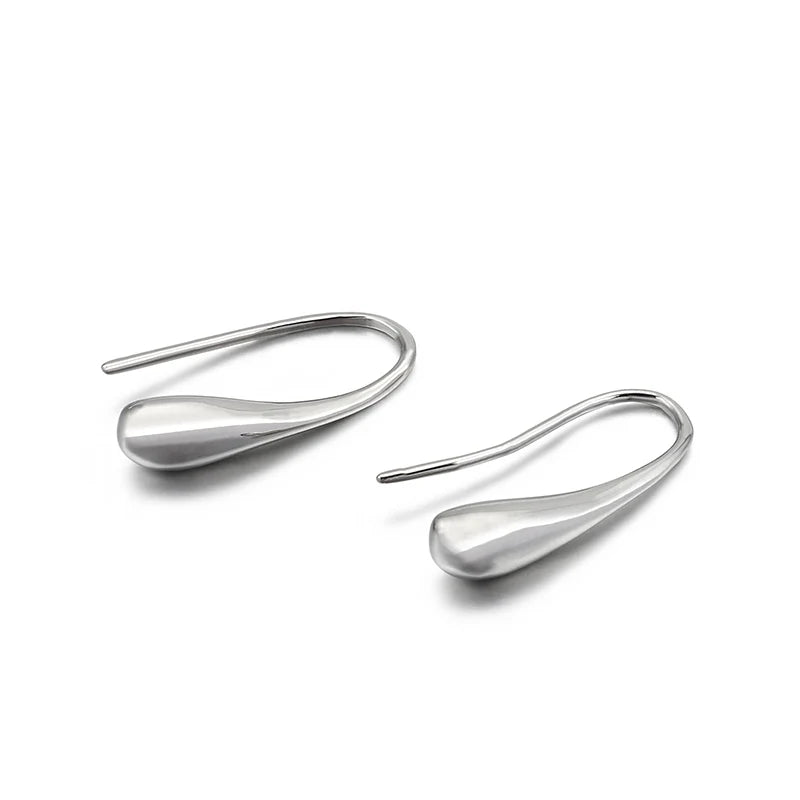 Water Drop Earrings Stainless Steel Silver Party Jewelry