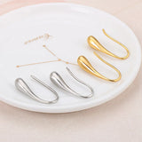 Water Drop Earrings Stainless Steel Silver Party Jewelry
