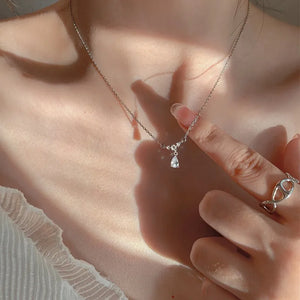 Water Drop Pendant Necklace Rhinestone Jewelry Party Wedding Gift