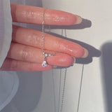 Water Drop Pendant Necklace Rhinestone Jewelry Party Wedding Gift