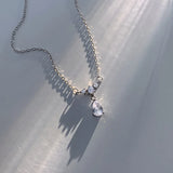 Water Drop Pendant Necklace Rhinestone Jewelry Party Wedding Gift
