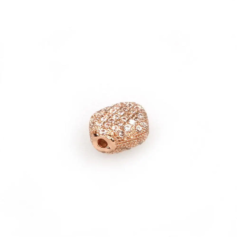 Brass CZ Charm Metal Beads Jewelry Rhinestone Disco Beads