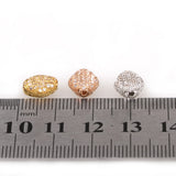 Brass CZ Charm Metal Beads Jewelry Rhinestone Disco Beads