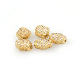 Brass CZ Charm Metal Beads Jewelry Rhinestone Disco Beads