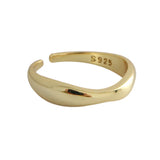 Wave Curve Silver Ring for Women Personalized Finger Jewelry Wedding Party Gift