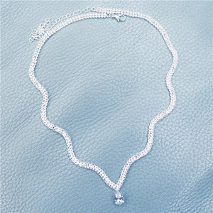 Wave Rhinestone Necklace Sexy Bride Dinner Temperament Clavicle Chain