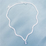 Wave Rhinestone Necklace Sexy Bride Dinner Temperament Clavicle Chain
