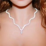 Wave Rhinestone Necklace Sexy Bride Dinner Temperament Clavicle Chain