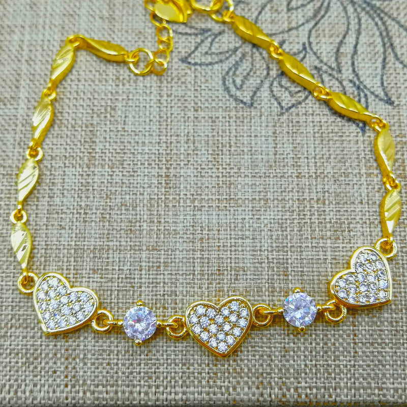 14K Heart Diamond Bracelet Wedding Anniversary Fine Jewelry