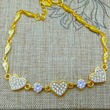 14K Heart Diamond Bracelet Women Celebrity Chain Fine Jewelry