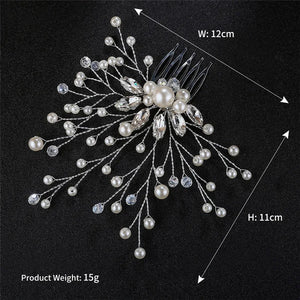 Wedding Crystal Barrette Pearl Hair Combs Bridal Hairpins Accessories