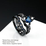 Wedding Love Crown Hand Heart Claddagh Ring Set CZ Crystal Rings