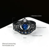 Wedding Love Crown Hand Heart Claddagh Ring Set CZ Crystal Rings