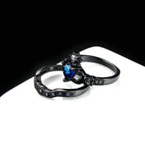 Wedding Love Crown Hand Heart Claddagh Ring Set CZ Crystal Rings