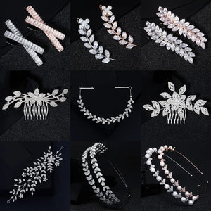 Bridal Hair Comb Pearl Rhinestone Headpiece