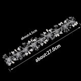 Bride Headbands Red Lace Crystal Tiara Floral Hair Jewelry
