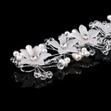 Bride Headbands Red Lace Crystal Tiara Floral Hair Jewelry