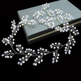 Bride Simulated Pearl Crystal Crown Hairband